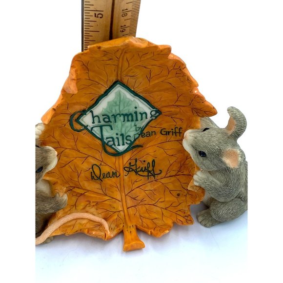 Charming Tails by Dean Griff Mice on Leaf Figurine /Fitz and FloydVintage 1990's - Picture 4 of 7